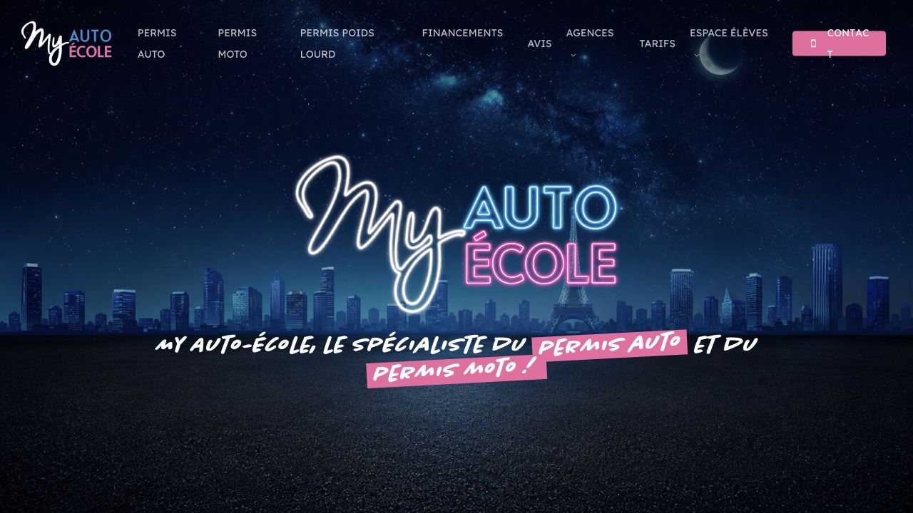Capture du site de My Auto-école Paris 19